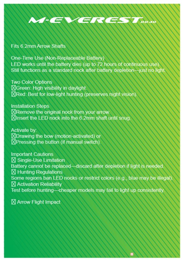 Green LED Lighted Nock - Image 2